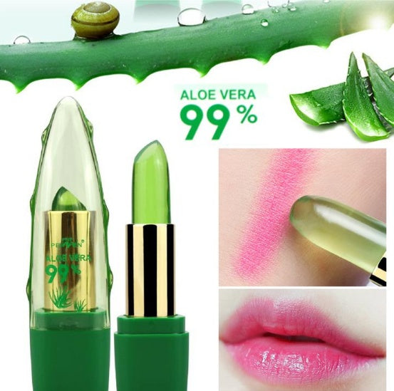 Natural Beauty Elixir: Aloe Vera Gel Color Changing Lipstick Gloss for Hydrated, Vibrant Lips