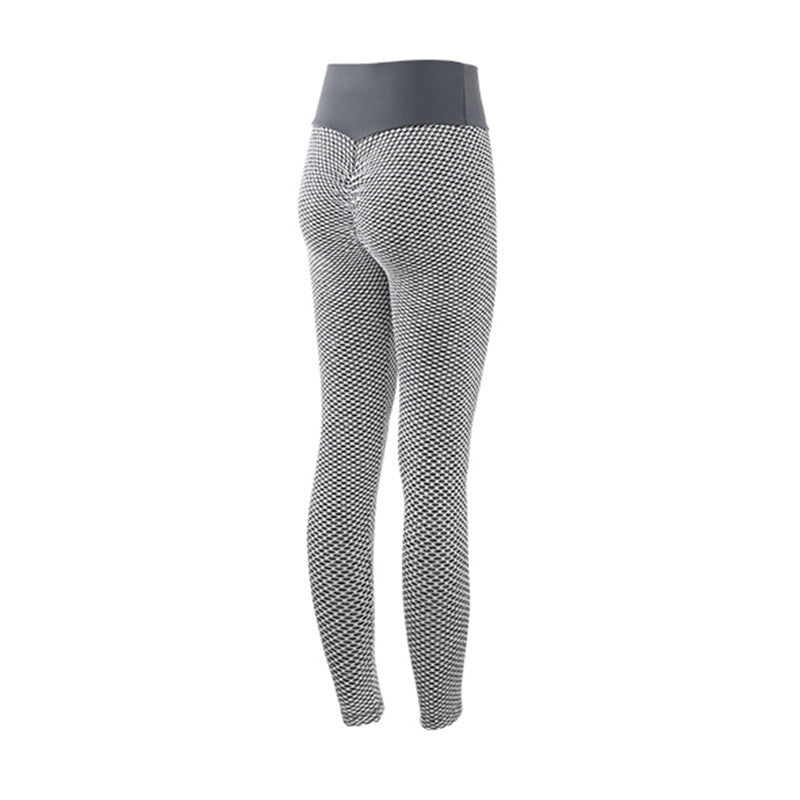 Plaid Leggings Fitness Yoga Pants - Women's Seamless High Waist Breathable Gym Leggings - Jinus Emporium