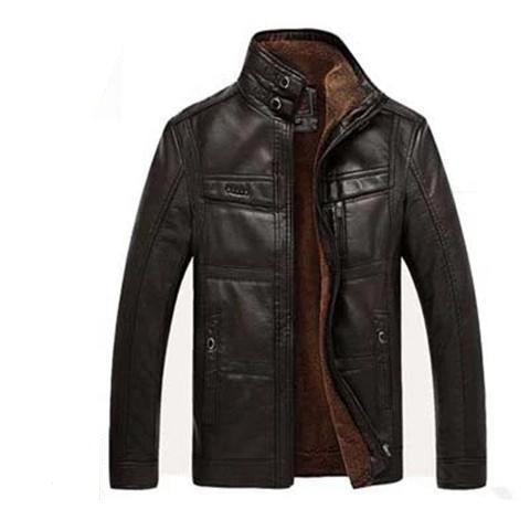 Men's Leather Jackets For Winter Jacket Men And Coats Leather Male Coat For Brand Men's Oblique Zipper Winter Down Biker Jacket - Jinus Emporium