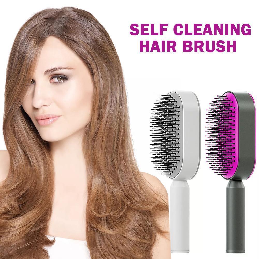 Glamorous Mane Care: Self-Cleaning Hair Brush with Airbag Massage
