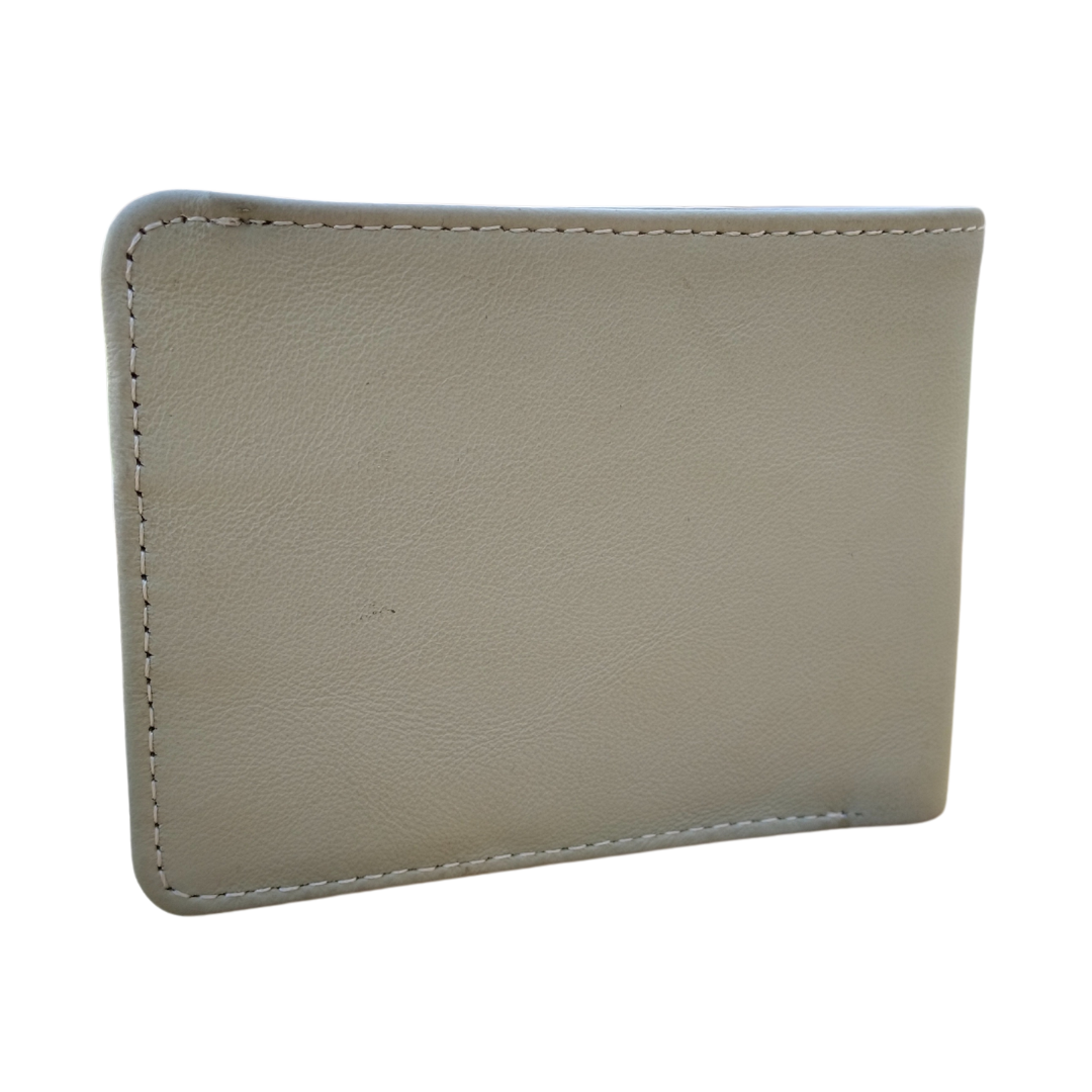 JINUS Stone Gray Leather Mens Wallet