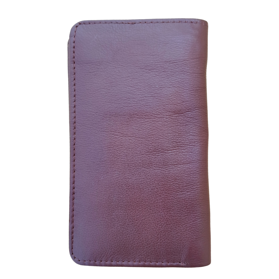 JINUS Brown Leather Long Wallet - leather mens wallet