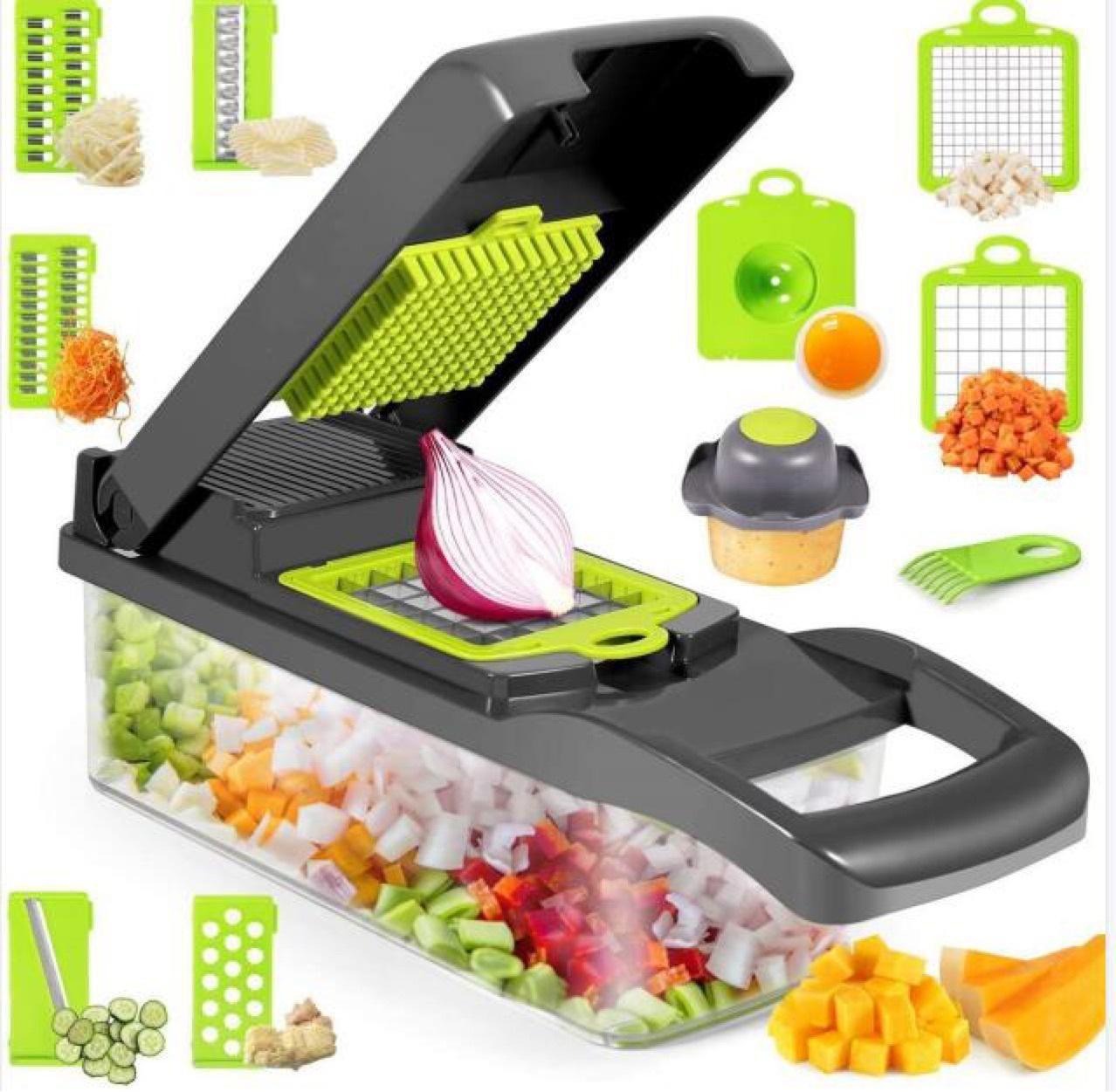 Effortless Kitchen Prep with Our 12-in-1 Manual Vegetable Chopper
