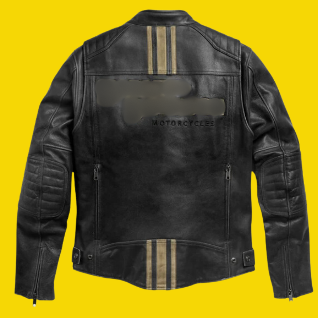 Rev Up Your Style: JINUS Black Biker Leather Jacket