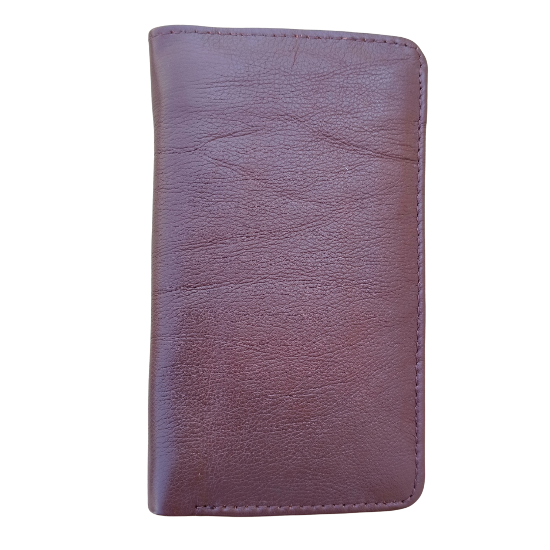 JINUS Brown Leather Long Wallet - leather mens wallet
