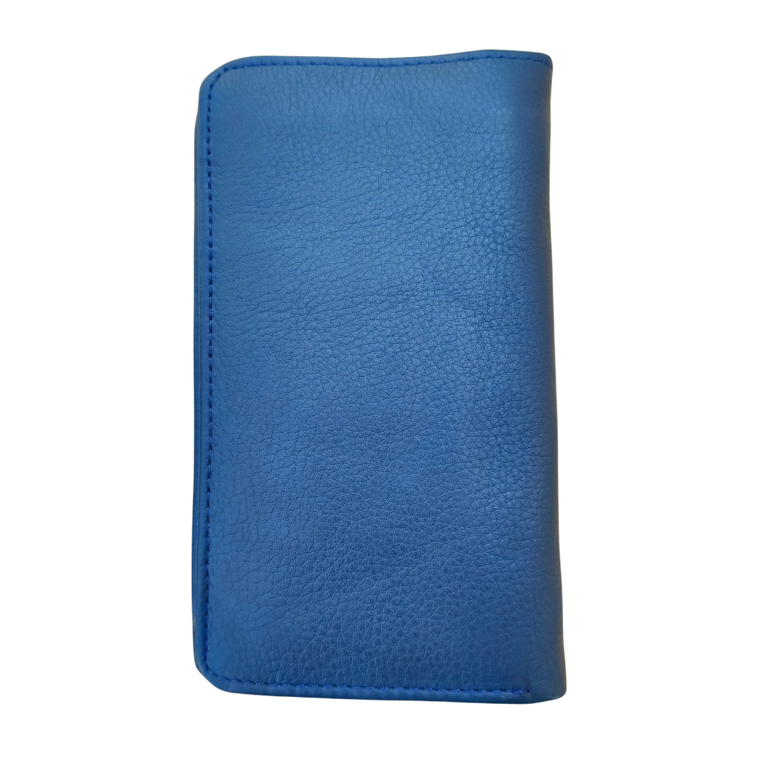 Refined Luxury: JINUS Dark Blue Leather Long Wallet