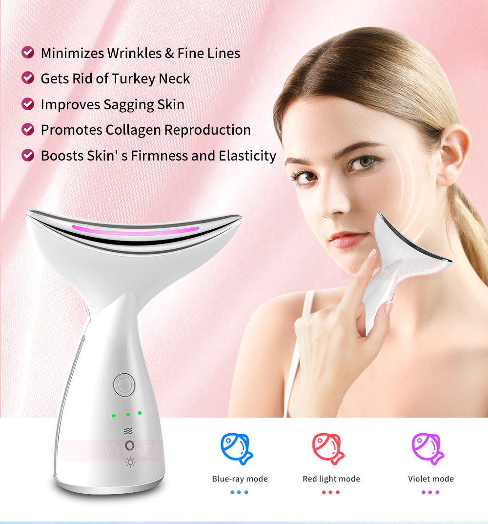 Radiant Revitalization: EMS Microcurrent Neck Face Beauty Device with LED Photon Therapy