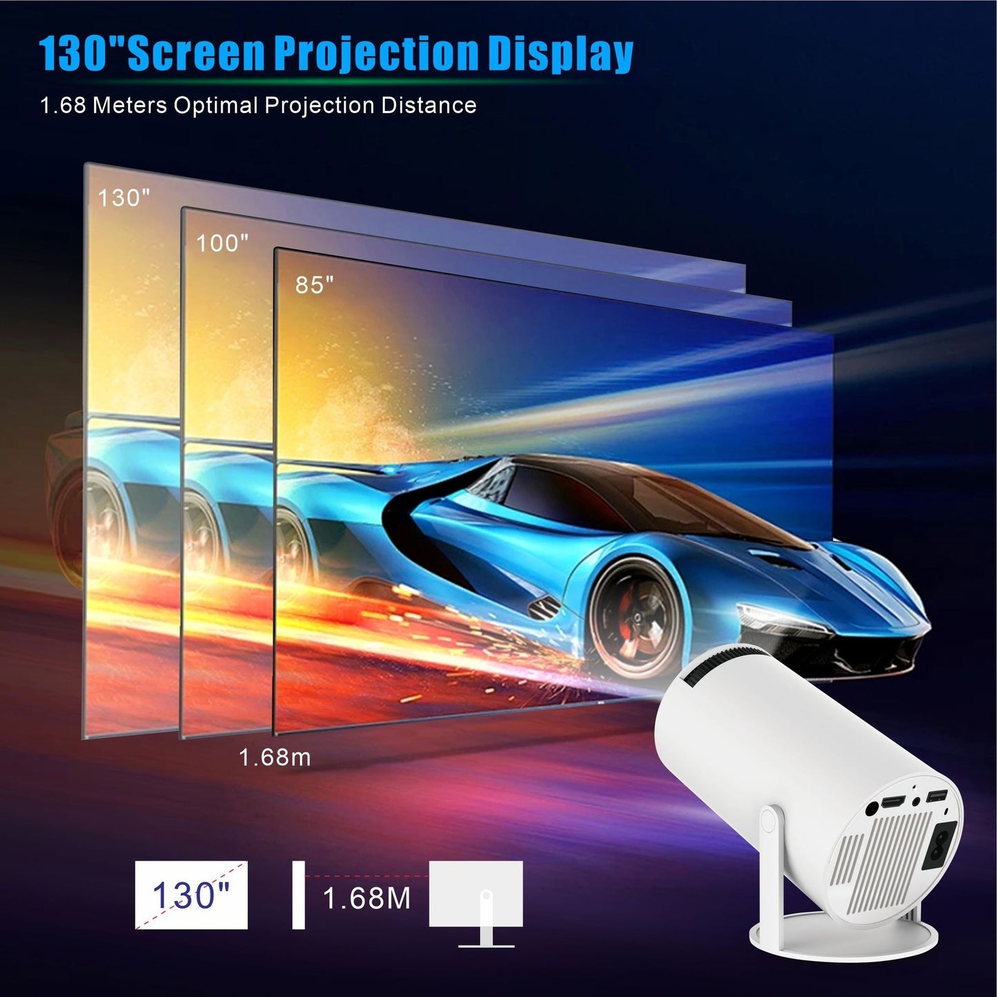HY300 Pro Projector: Home Theater Entertainment Portable Small Projector