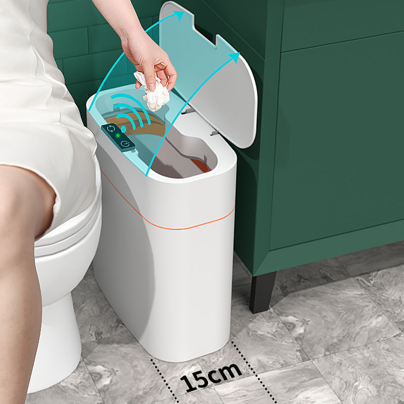 Automatic Smart Trash Can with Lid - Touchless Induction Bin for Kitchen, Bedroom & Living Room
