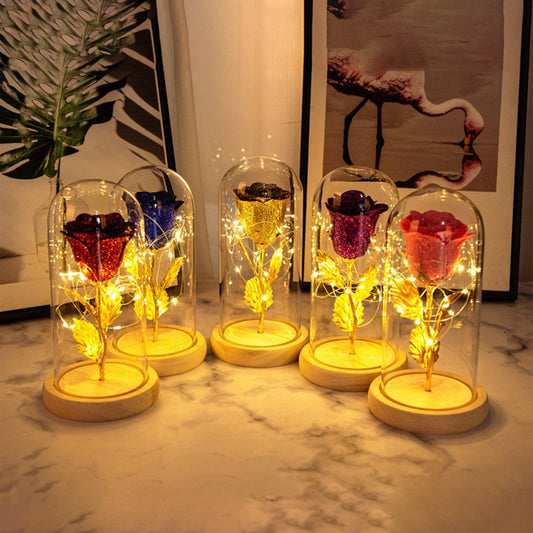 Eternal Rose LED Light in Glass Cover: The Perfect Valentine's Day Gift for Her - Jinus Emporium