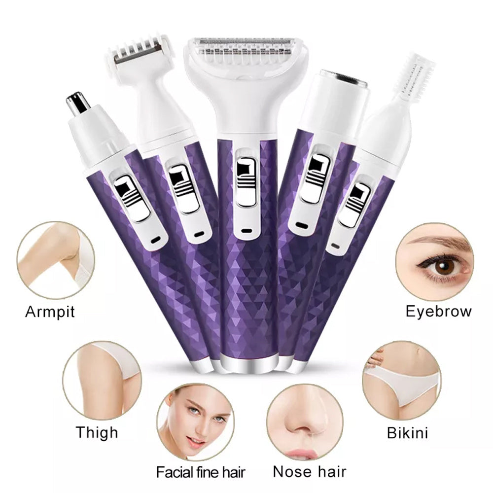 Portable Electric Razor for Women: Body, Nose, Face, Eyebrow, Legs, Armpit, Bikini Hair Trimmer and Remover