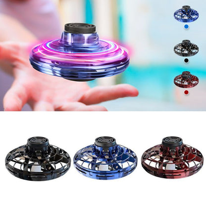 Mini Fingertip Gyro Interactive Decompression Toy - LED UFO Flying Helicopter Spinner for Kids