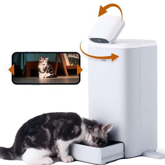 Smart Auto Cat Feeder with 1080P HD Camera & Laser Teaser – Timed Feeding, Portion Control, Night Vision, and 2-Way Audio - Jinus Emporium