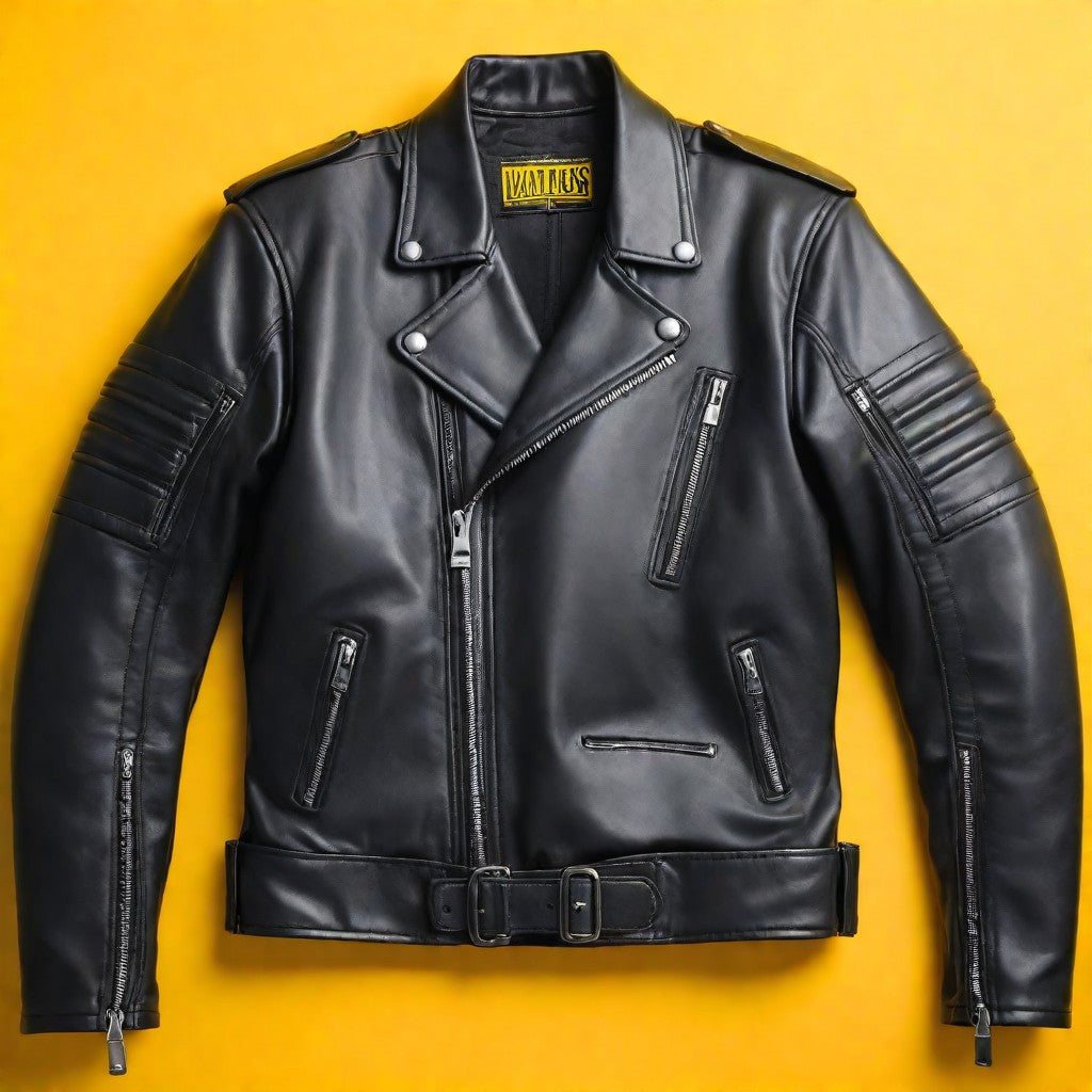 JINUS Pure Black Leather Jacket with Multiple Zippers - Jinus Emporium