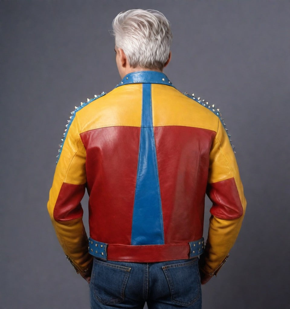 Red, Yellow and Blue Leather Jacket